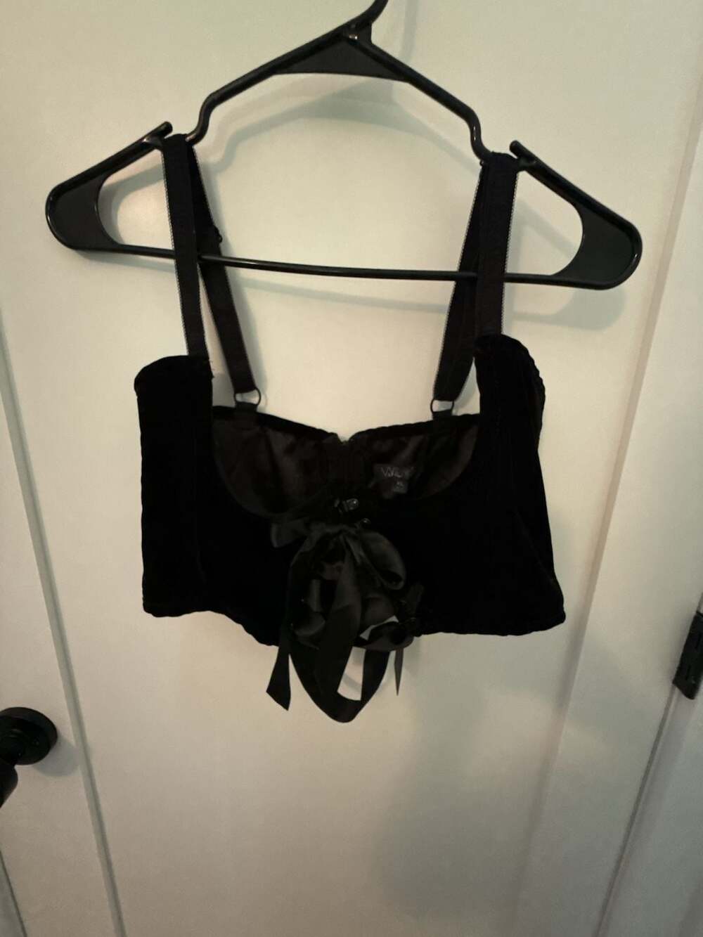 Widow Dollskill Black Velvet Lace-Up Corset Top
